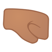 Emoji 🤜🏽 Pugno A Destra: Carnagione Olivastra su Google Android 9.0.