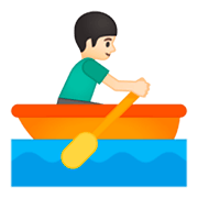 🚣🏻 Emoji Persona Remando En Un Bote: Tono De Piel Claro en Google Android 9.0.