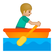 🚣🏼 Emoji Person im Ruderboot: mittelhelle Hautfarbe Google Android 9.0.