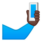 🤳🏿 Emoji Selfi: Tono De Piel Oscuro en Google Android 9.0.