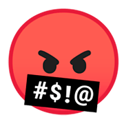 Emoji 🤬 Faccina Con Simboli Sulla Bocca su Google Android 9.0.