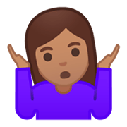Emoji 🤷🏽 Persona Che Scrolla Le Spalle: Carnagione Olivastra su Google Android 9.0.