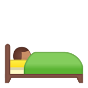 🛌🏽 Emoji im Bett liegende Person: mittlere Hautfarbe Google Android 9.0.