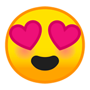 😍 Emoji lächelndes Gesicht mit herzförmigen Augen Google Android 9.0.