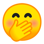 🤭 Emoji verlegen kicherndes Gesicht Google Android 9.0.