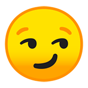 😏 Emoji selbstgefällig grinsendes Gesicht Google Android 9.0.