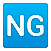 🆖 Emoji Großbuchstaben NG in blauem Quadrat Google Android 9.0.
