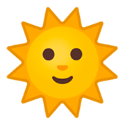 🌞 Emoji Sol Con Cara en Google Android 9.0.