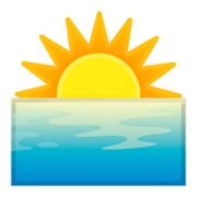 🌅 Emoji Sonnenaufgang über dem Meer Google Android 9.0.