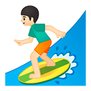 🏄🏻 Emoji Persona Haciendo Surf: Tono De Piel Claro en Google Android 9.0.