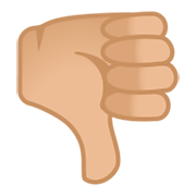 Emoji 👎🏼 Pollice Verso: Carnagione Abbastanza Chiara su Google Android 9.0.