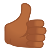 Emoji 👍🏾 Pollice In Su: Carnagione Abbastanza Scura su Google Android 9.0.