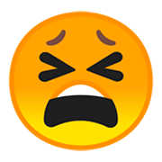 Emoji 😫 Faccina Stanca su Google Android 9.0.