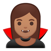 🧛🏽 Emoji Vampir: mittlere Hautfarbe Google Android 9.0.