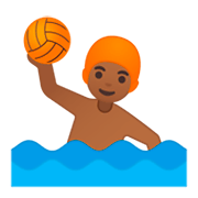 🤽🏾 Emoji Wasserballspieler(in): mitteldunkle Hautfarbe Google Android 9.0.