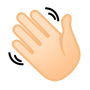 Emoji 👋🏻 Mano Che Saluta: Carnagione Chiara su Google Android 9.0.