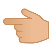 👈🏼 Emoji Dorso Da Mão Com Dedo Indicador Apontando Para A Esquerda: Pele Morena Clara na Google Android 9.0.