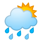 🌦️ Emoji Sonne hinter Regenwolke Google Android 9.0.