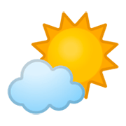 🌤️ Emoji Sonne hinter kleiner Wolke Google Android 9.0.