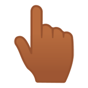 👆🏾 Emoji Dorso De Mano Con índice Hacia Arriba: Tono De Piel Oscuro Medio en Google Android 9.0.