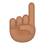 ☝🏽 Emoji nach oben weisender Zeigefinger von vorne: mittlere Hautfarbe Google Android 9.0.