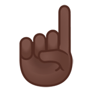 ☝🏿 Emoji nach oben weisender Zeigefinger von vorne: dunkle Hautfarbe Google Android 9.0.