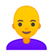 Émoji 👩‍🦲 Femme : Chauve sur Google Android 9.0.