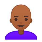 👩🏾‍🦲 Emoji Mulher: Pele Morena Escura E Careca na Google Android 9.0.