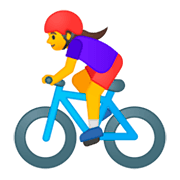 Émoji 🚴‍♀️ Cycliste Femme sur Google Android 9.0.