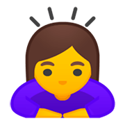 🙇‍♀️ Emoji Mulher Fazendo Reverência na Google Android 9.0.