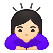 🙇🏻‍♀️ Emoji Mujer Haciendo Una Reverencia: Tono De Piel Claro en Google Android 9.0.