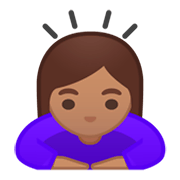 🙇🏽‍♀️ Emoji Mujer Haciendo Una Reverencia: Tono De Piel Medio en Google Android 9.0.
