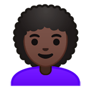 Émoji 👩🏿‍🦱 Femme : Peau Foncée Et Cheveux Bouclés sur Google Android 9.0.