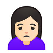 Emoji 🙍🏻‍♀️ Donna Corrucciata: Carnagione Chiara su Google Android 9.0.