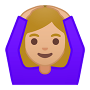 🙆🏼‍♀️ Emoji Mulher Fazendo Gesto De «OK»: Pele Morena Clara na Google Android 9.0.