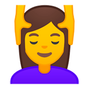 💆‍♀️ Emoji Frau, die eine Kopfmassage bekommt Google Android 9.0.