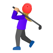 🏌🏼‍♀️ Emoji Mujer Jugando Al Golf: Tono De Piel Claro Medio en Google Android 9.0.