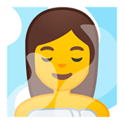 🧖‍♀️ Emoji Frau in Dampfsauna Google Android 9.0.