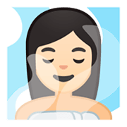 Emoji 🧖🏻‍♀️ Donna In Sauna: Carnagione Chiara su Google Android 9.0.