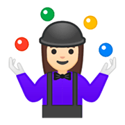 Emoji 🤹🏻‍♀️ Giocoliere Donna: Carnagione Chiara su Google Android 9.0.