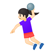 🤾🏻‍♀️ Emoji Handballspielerin: helle Hautfarbe Google Android 9.0.