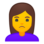 🙎‍♀️ Emoji Mujer Haciendo Pucheros en Google Android 9.0.