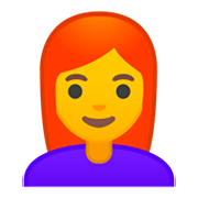 Émoji 👩‍🦰 Femme : Cheveux Roux sur Google Android 9.0.