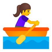 🚣‍♀️ Emoji Frau im Ruderboot Google Android 9.0.