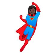 🦸🏿‍♀️ Emoji Super-heroína: Pele Escura na Google Android 9.0.