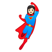 🦸🏻‍♀️ Emoji Superheroína: Tono De Piel Claro en Google Android 9.0.