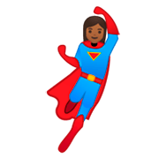 🦸🏾‍♀️ Emoji Superheroína: Tono De Piel Oscuro Medio en Google Android 9.0.