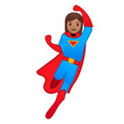 Émoji 🦸🏽‍♀️ Super-héroïne : Peau Légèrement Mate sur Google Android 9.0.