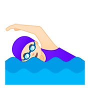 🏊🏻‍♀️ Emoji Schwimmerin: helle Hautfarbe Google Android 9.0.