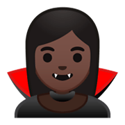 🧛🏿‍♀️ Emoji weiblicher Vampir: dunkle Hautfarbe Google Android 9.0.